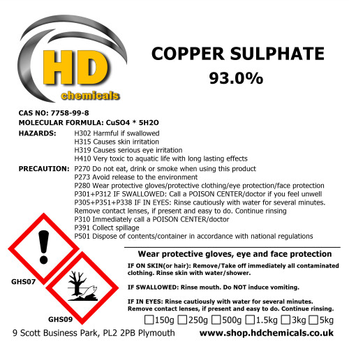 (500g) Copper Sulphate 93% Gardening Weed Control 2