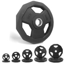 (20Kg) Olympic Rubber Barbell Weight Plates Tri Grip TnP