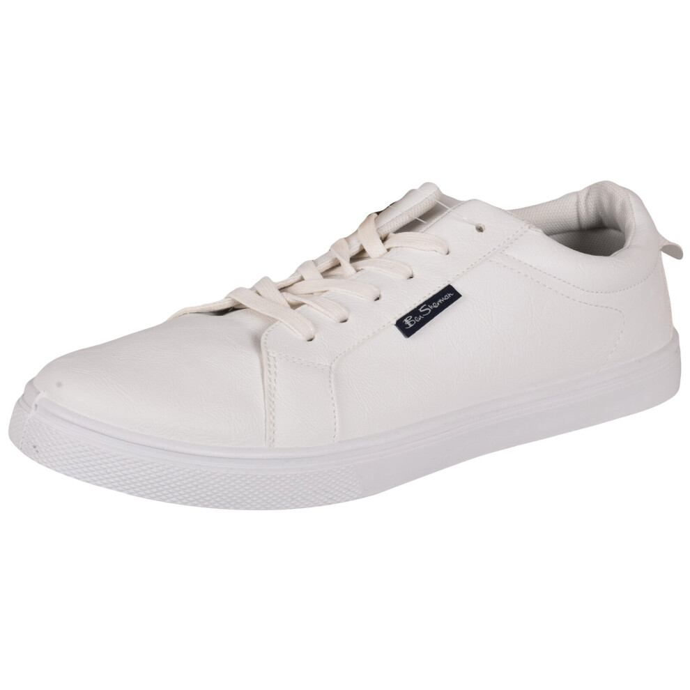 (White - Mickey, UK 8) Ben Sherman Mens Lace Up Trainers Pumps Flat Shoes