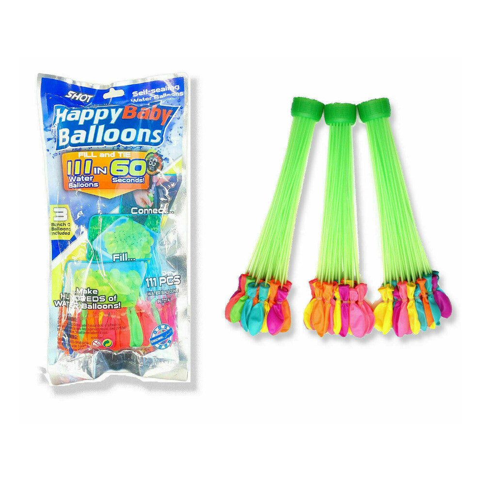 Water Balloons Pack of 111 Self-tying Water Bombs Summer Outdoor Party