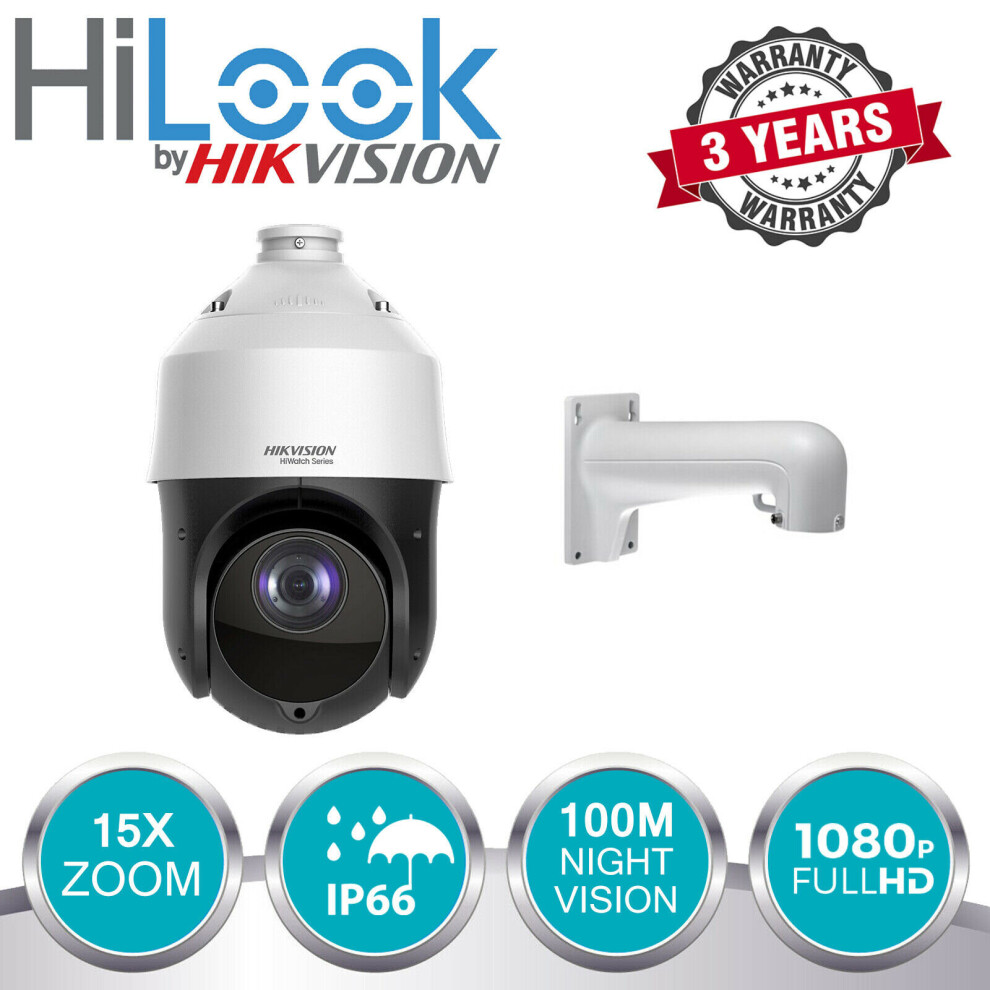 (Wall Bracket) Hilook PTZ Camera 2MP 1080P 15X Zoom PTZ TVI 100M IR PTZ-T4215I-D