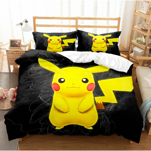 (Pattern 17, King) Pikachu Single Double King Duvet Cover Cartoon