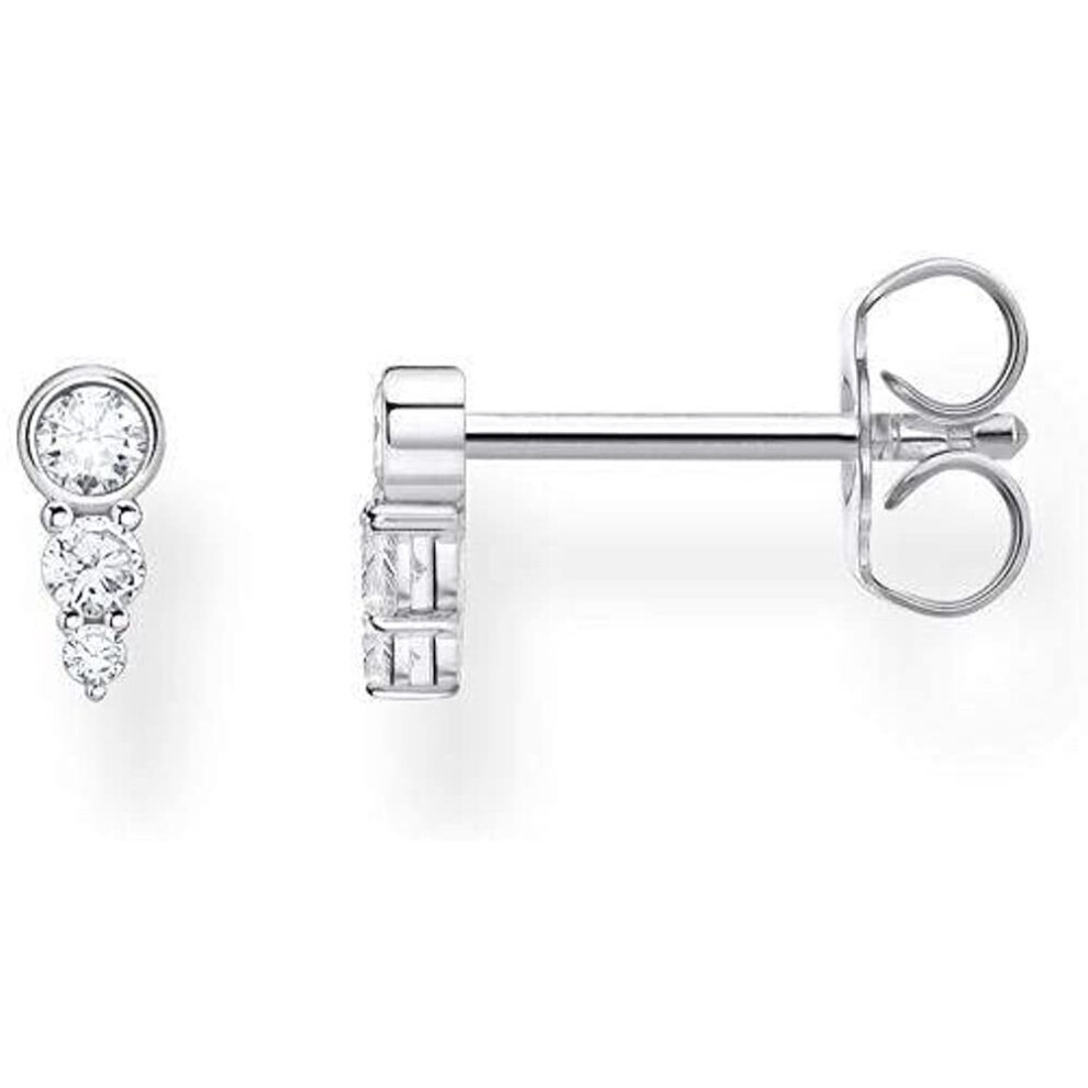 Thomas Sabo Women's Single Stud Earrings White Stones Silver 925 Sterling Silver