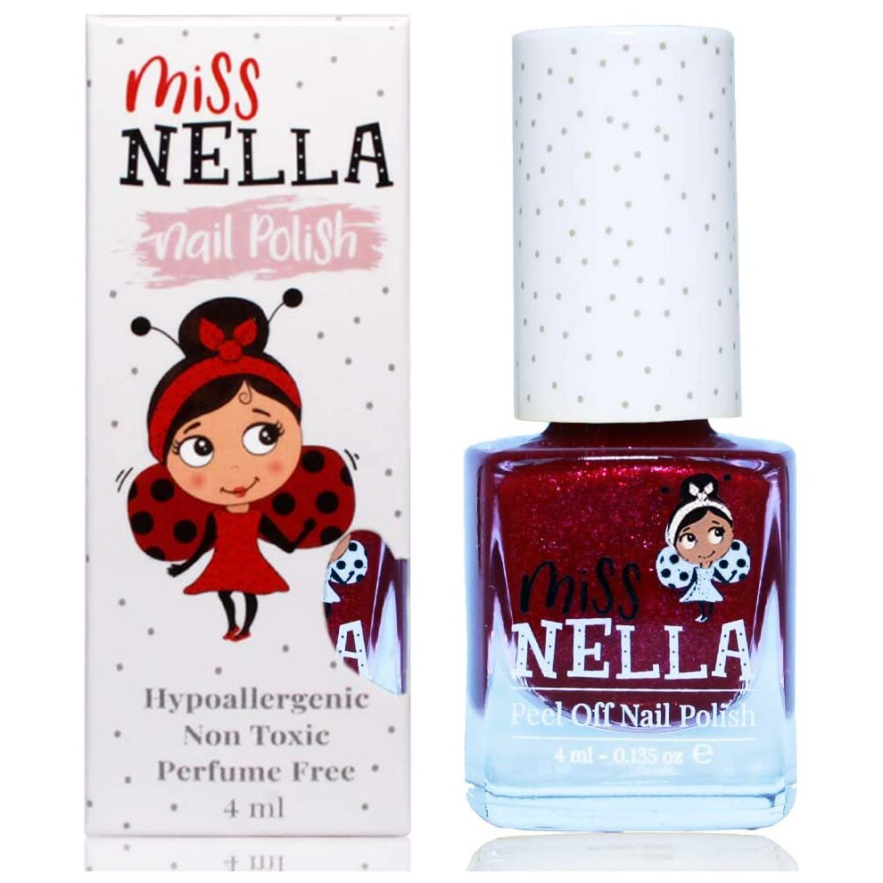 Purple Miss Nella Jazzberry Jam- Special Glitter Plum Nail Polish For Kids, With Peel-Off, Water Based, Non- Toxic & Odour Free Formula, Safe Nail Varnish