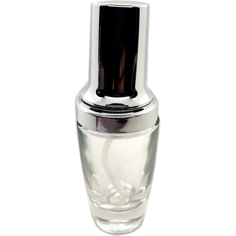 Zã©Nitude Glassworks Silver Empty Glass Perfume Bottle Conical With Fine Mist Atomiser (30Ml)
