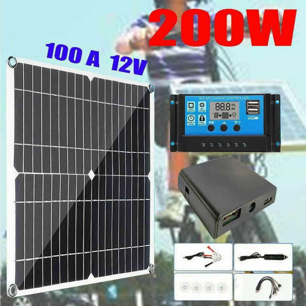 Solar Panel Kit 200W battery Charger 12V with Controller Caravan Boat