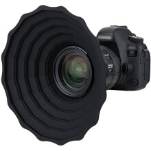 JJC Silicone Lens Hood Anti Reflection for Canon Nikon DSLR Camera Lens External Dia. 53mm~72mm, Glass Window Photography Accessory, Foldable Lens