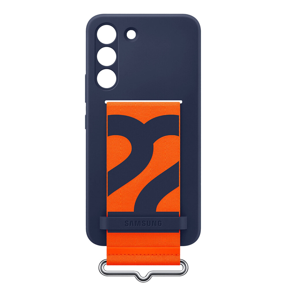 Cover For Samsung Galaxy S22 Plus With Strap Silicone Soft - Dark Blue 8806094025071