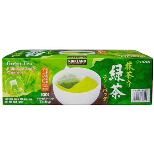 Kirkland Matcha Blend Japanese Green Tea 1.5g Tea Bags (100 Count)