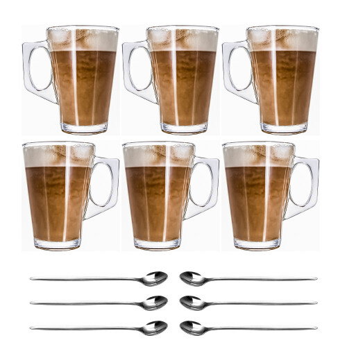 6 Pack 240ML Glass Coffee Cups 1