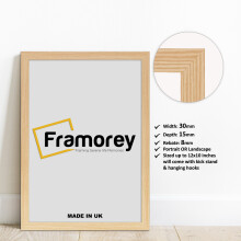 (6x4 Inch) Pine Picture Frame / Wall Art Frames / Flat Wooden Effect Poster Frame / Photo Print Frame