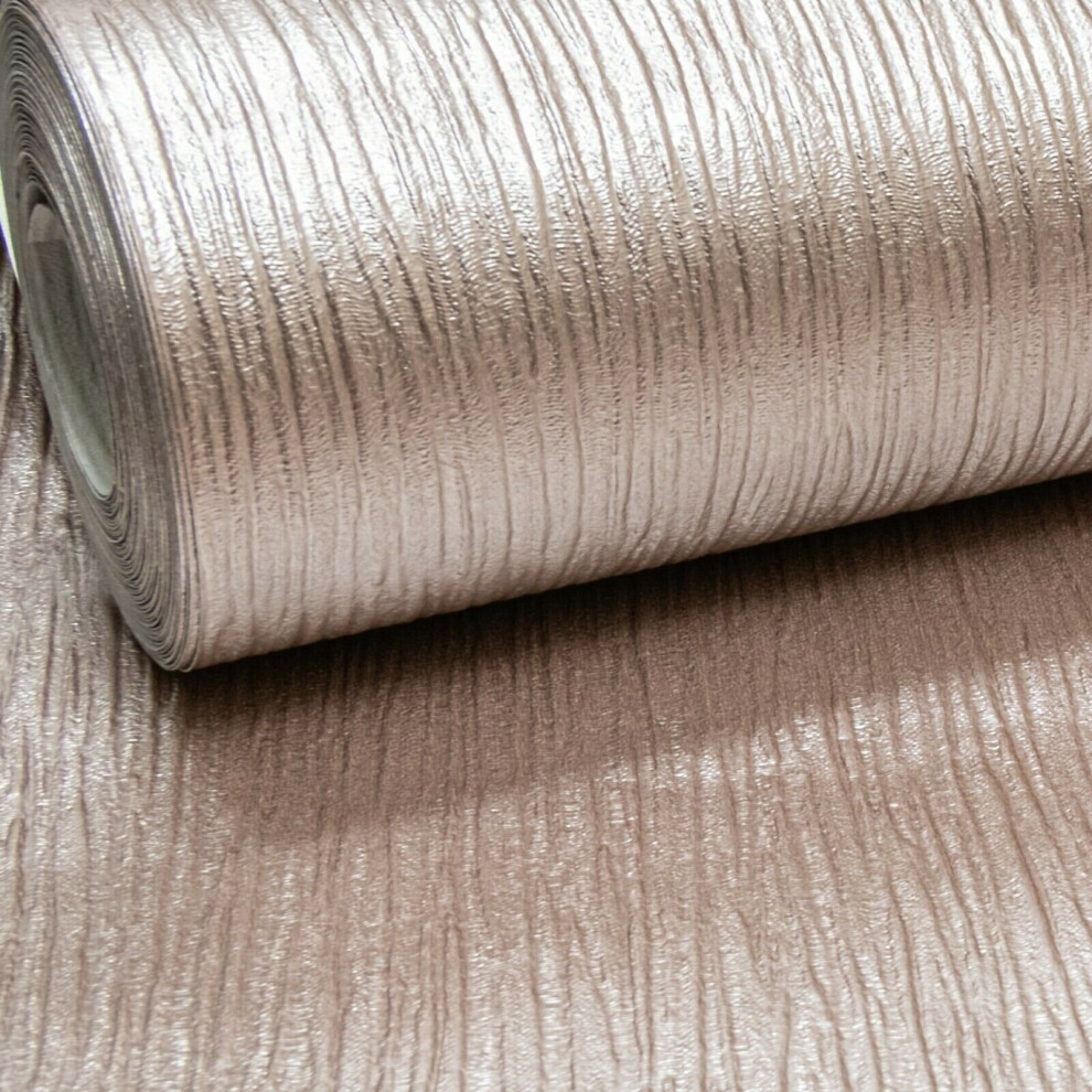 Plain Cassiel Textured Metallic Rose Gold Shimmer Free Match Wallpaper 5060729370117