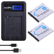 DuraPro 2Pcs NP-BN1 Battery + LCD USB Charger for Sony Cyber-Shot DSC-W800,DSC-WX220,DSC-W830,DSC-W810,Sony DSC-QX30,DSC-QX100,DSC-QX10 Digital Camera