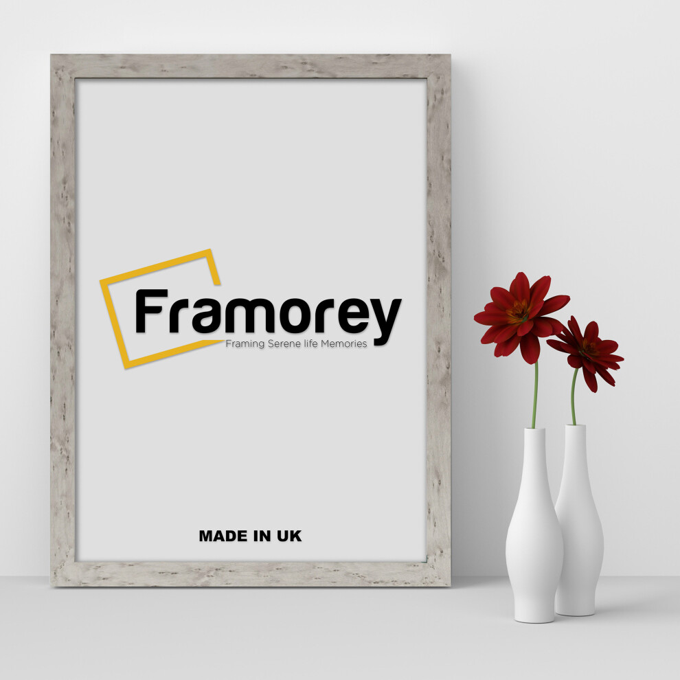 (40x60 CM) White Marble Picture Frame / Wall Art Frames / Flat Wooden Effect Poster Frame / Photo Print Frame-image-OPC-P8W9HMK-NEW