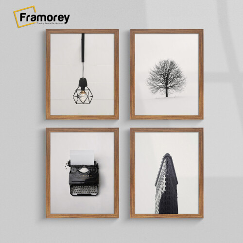 (36x24 Inch) Dark Oak Picture Frame / Wall Art Frames / Flat Wooden Effect Poster Frame / Photo Print Frame
