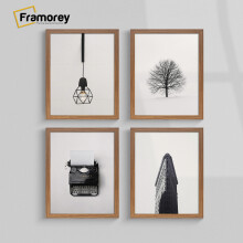 (120x80 CM) Dark Oak Picture Frame / Wall Art Frames / Flat Wooden Effect Poster Frame / Photo Print Frame