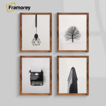 (14x11 Inch) Rustic Oak Picture Frame / Wall Art Frames / Flat Wooden Effect Poster Frame / Photo Print Frame