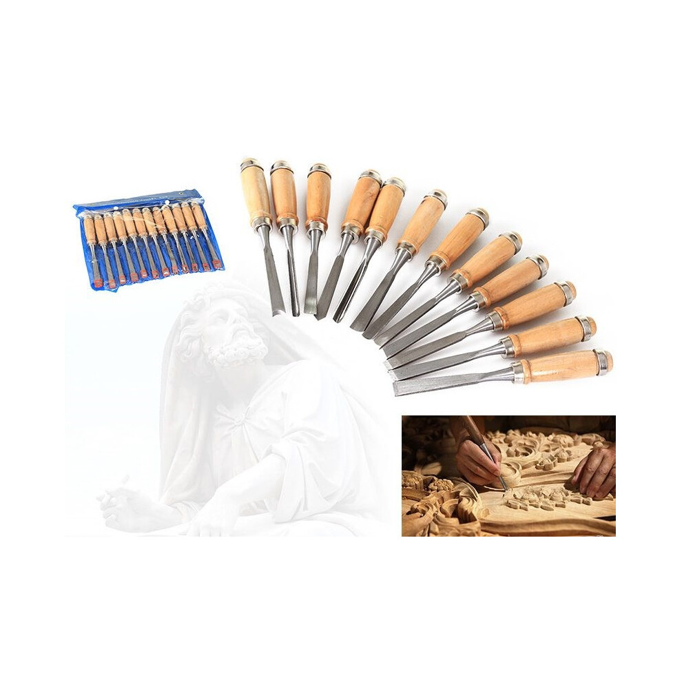 Professional 8'' Wood Carving Chisel Gouge Set Lathe Woodworking Tool