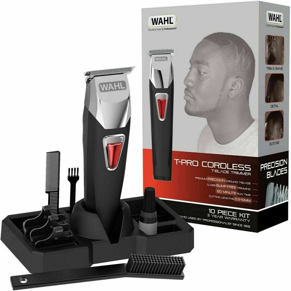 Wahl T-Pro Detailer Hair Trimmer Clipper T-Blade Cordless Rechargeable