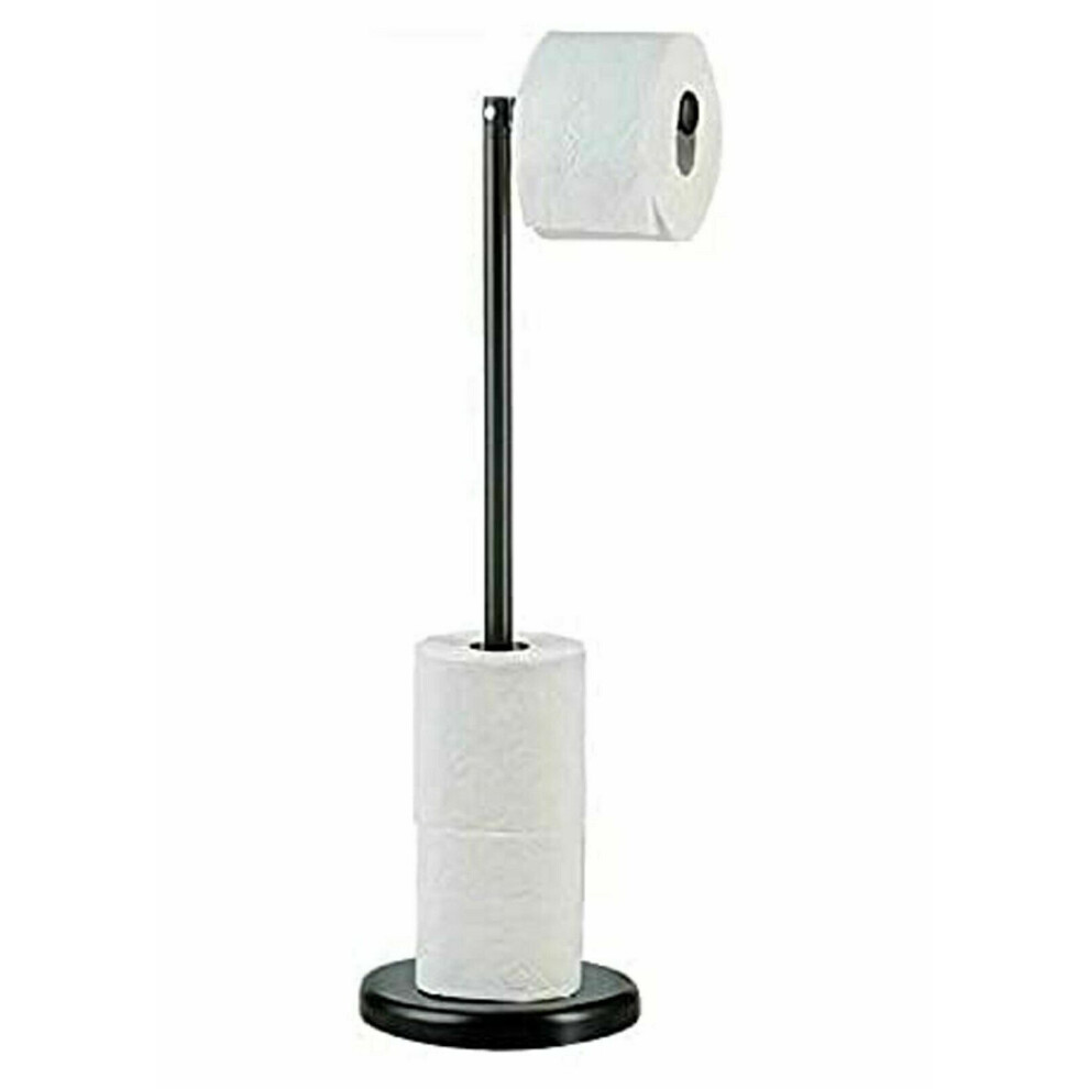(1 x Roll Holder) BLACK FREE STAND 4 TOILET ROLL PAPER TISSUE HOLDER DISPENSER BATHROOM STORAGE