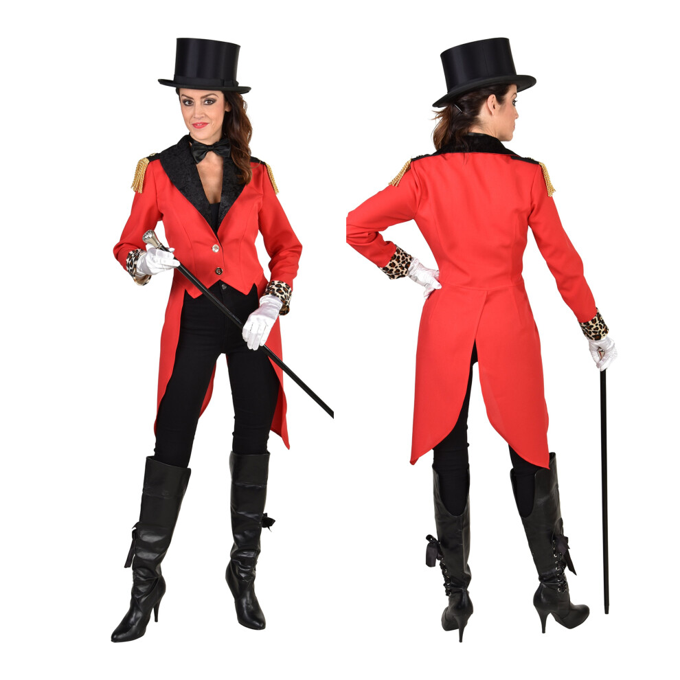 (Medium) Ladies Greatest Showman / Circus Tailcoat - Red / Leopard