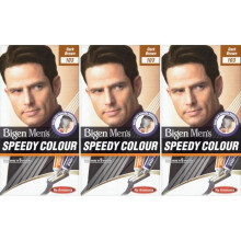 3 x Bigen Mens Speedy Hair Colour Ammonia Free-Dark Brown-103