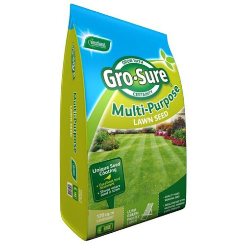 Westland Gro-Sure Multi- Purpose Grass Lawn Seed - 120 sq.m - 3.6 kg (20500174)