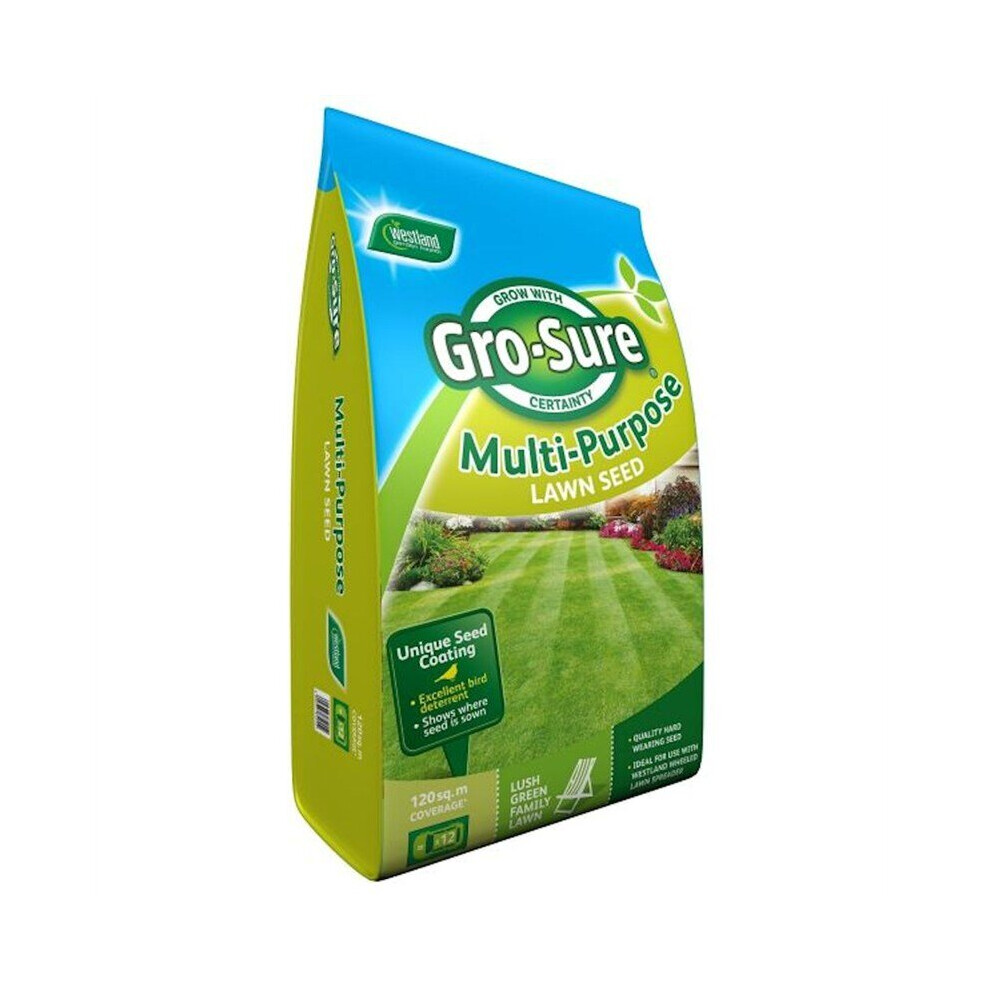 Gro-Sure Multi- Purpose Grass Lawn Seed - 120 sq.m - 3.6 kg (20500174)