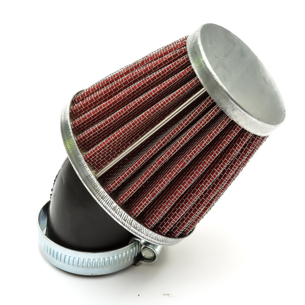 35Mm Air Filter 2-Stroke Scooter Performance Mushroom Style Angled Bent Neck Red 5056213518585