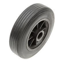 Black Plastic Wheel & Solid Rubber Tyre 6 Inch 155x43 Fits Caravan Jockey Wheel