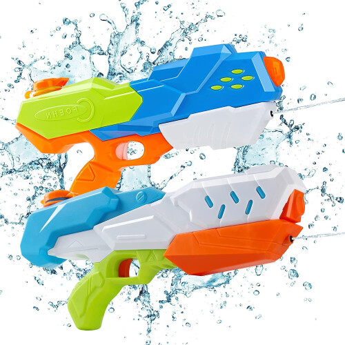 2 Pack Large Water Gun Kids Long Range Blaster Pistol Children Parties ...