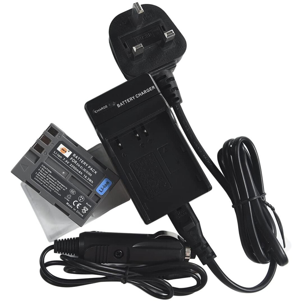 DSTE® EN-EL3E Rechargeable Li-ion Battery + DC11U Travel and Car Charger Adapter for Nikon D30 D50 D70 D70S D90 D80 D100 D200 D300 D300S D700 Digital