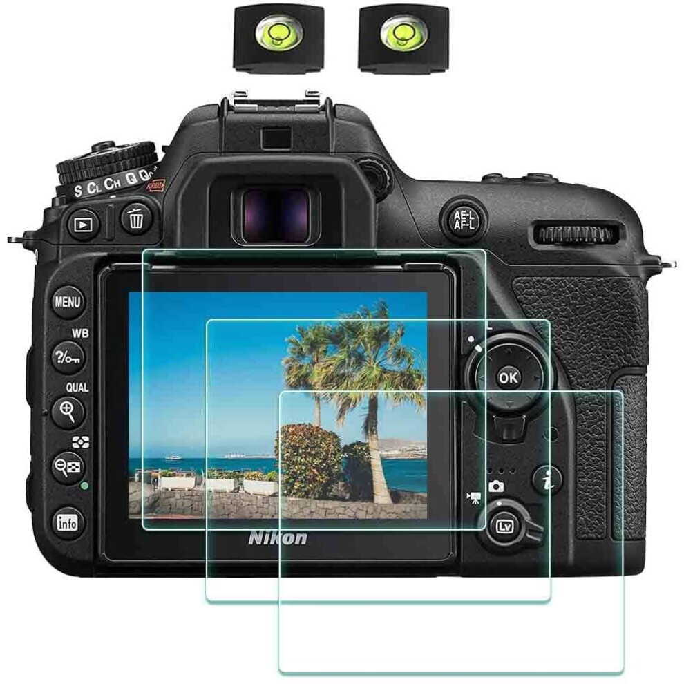 Ulbter D7500 Screen Protector Appliable For Nikon D7500 Dslr Camera With Hot Shoe Cover, 0.3Mm 9H Hardness Tempered Glass Flim, Anti-Scrach