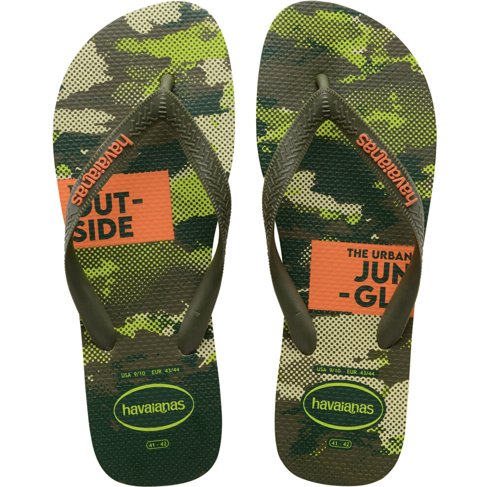 (11/12 UK, Lime) Havaianas Adults Unisex Top Camu Camouflage Flip Flops Sandals