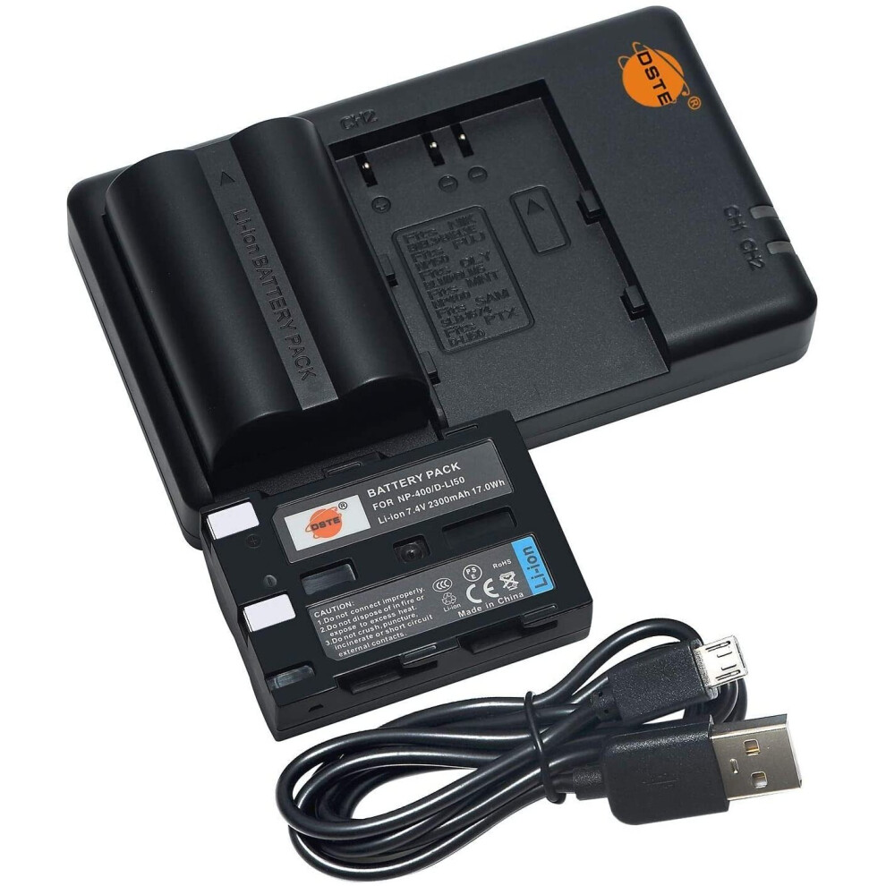 Dste 2Pcs Np-400 D-Li50 (2300Mah/7.4V) Battery Charger Set Compatible For Pentax K10d, K20d Camera 677892729359