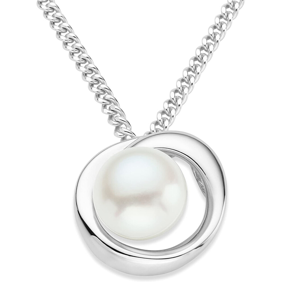 Photos - Pendant / Choker Necklace Miore Necklace - Pendant Women Freshwater Pearl 925 Sterling Silver Chain 45 cm