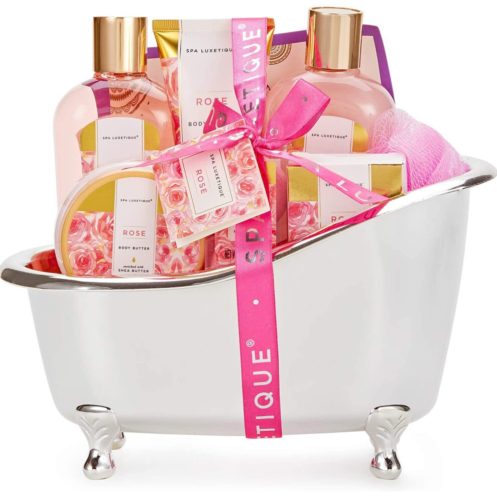 Spa Luxetique Spa Gift Set, Pamper Gifts for Women, 8pcs Rose Bath Gift Set with Body Lotion, Body Butter, Bath Bombs, Bath Sets for Women Gifts, Mum
