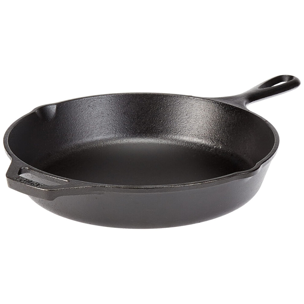 Lodge L10SK3CN 30.48 cm/12 inch Pre-Seasoned Cast Iron Round Skillet/Frying Pan, Black