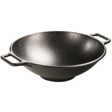 Lodge 35.56 cm / 14 inch Pre-Seasoned Cast Iron Wok with Loop Handles