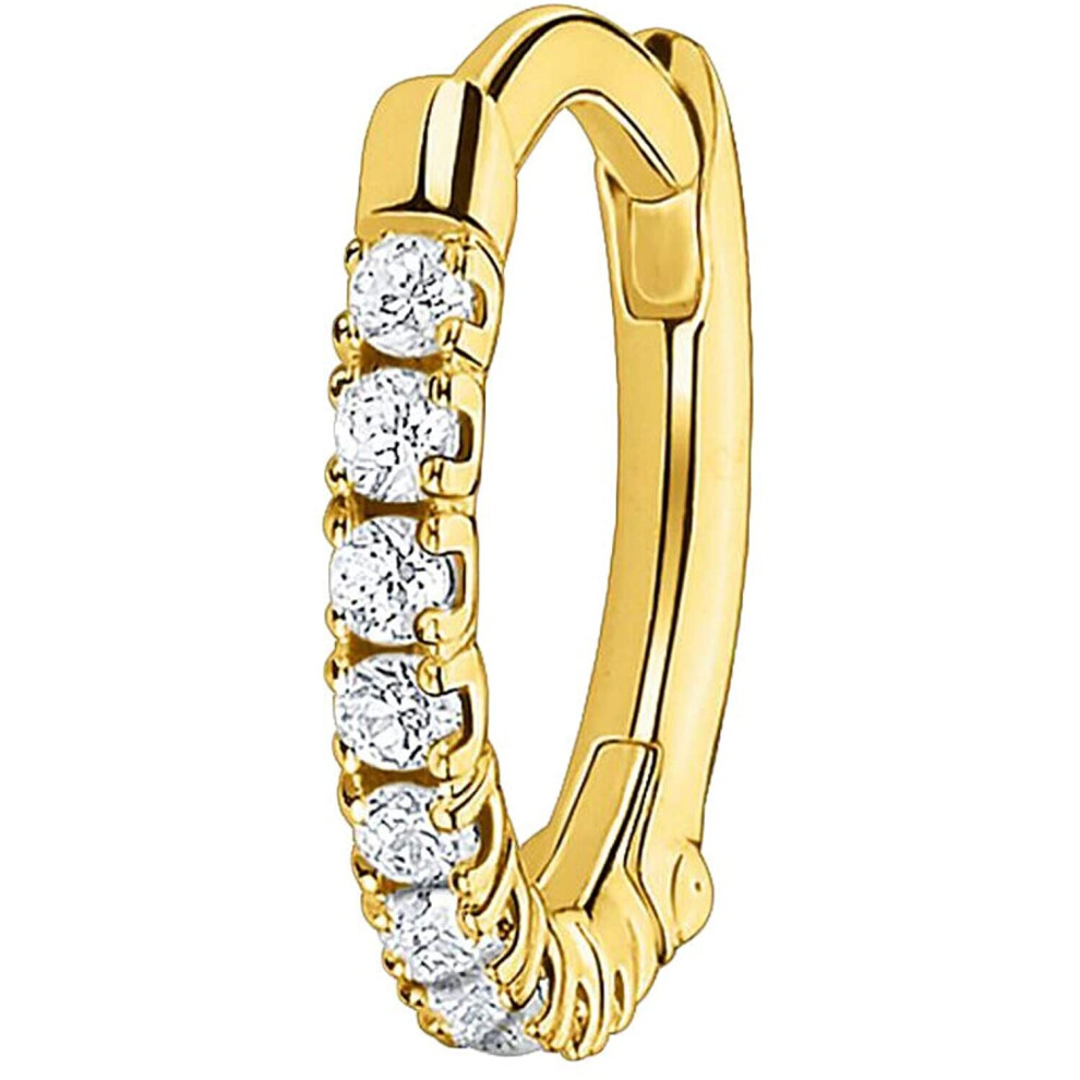 Thomas Sabo Ladies Single Hoop Earring White Stones Gold 925 Sterling Silver Clip Back