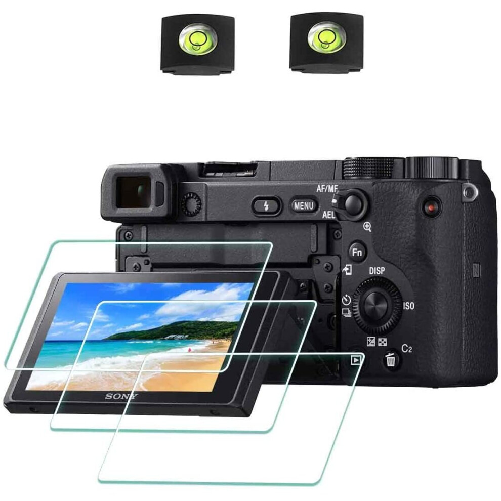 A6400 Screen Protector Appliable For Sony Alpha A6300 A6400 A6000 A5000 Camera & Hot Shoe Cover,Ulbter 0.3Mm 9H Hardness Tempered Glass Flim, 632096986540