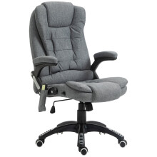 Vinsetto Reclining Chair w/ Heating Massage Points Headrest Grey