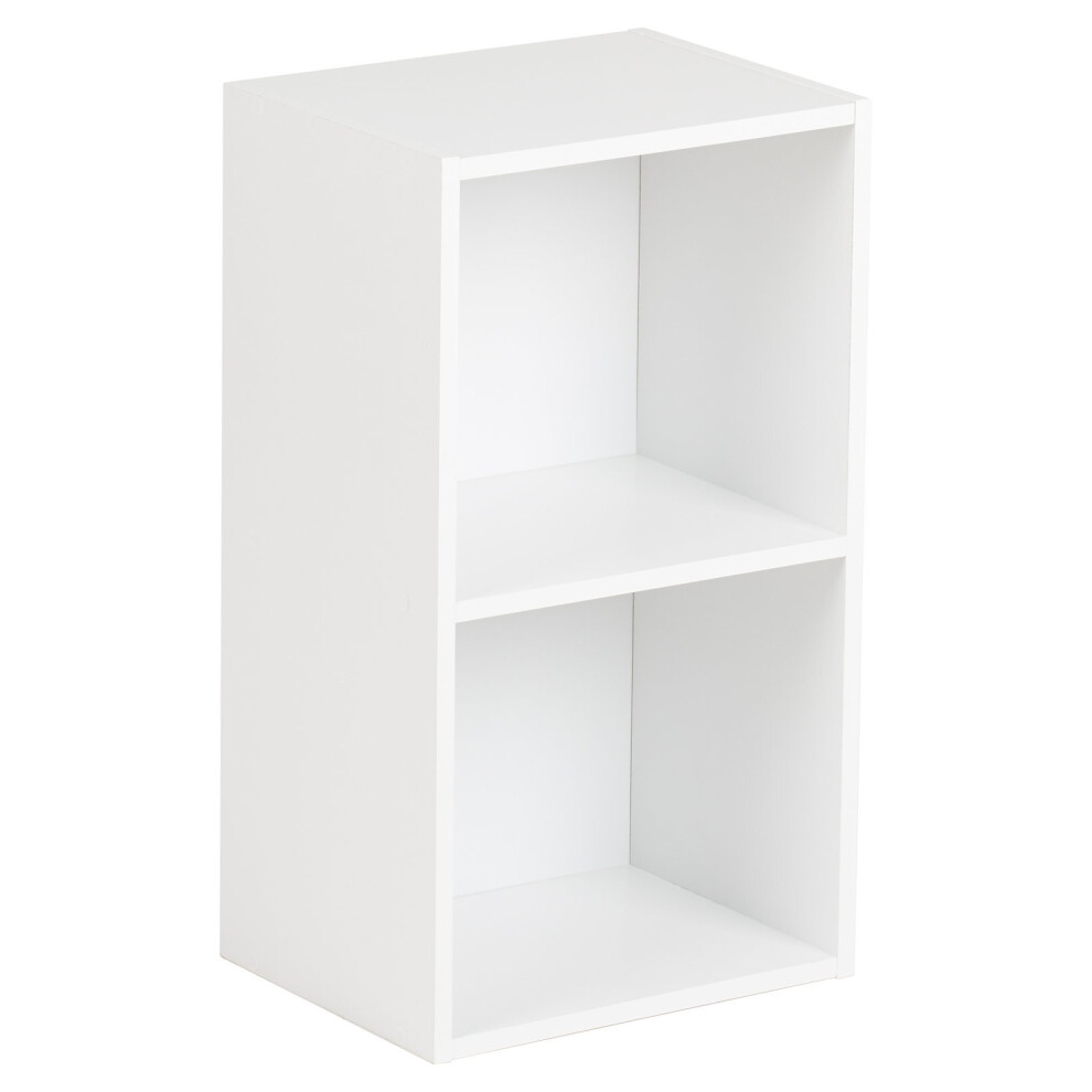 Hartleys White Freestanding Bookcase 2 Tier
