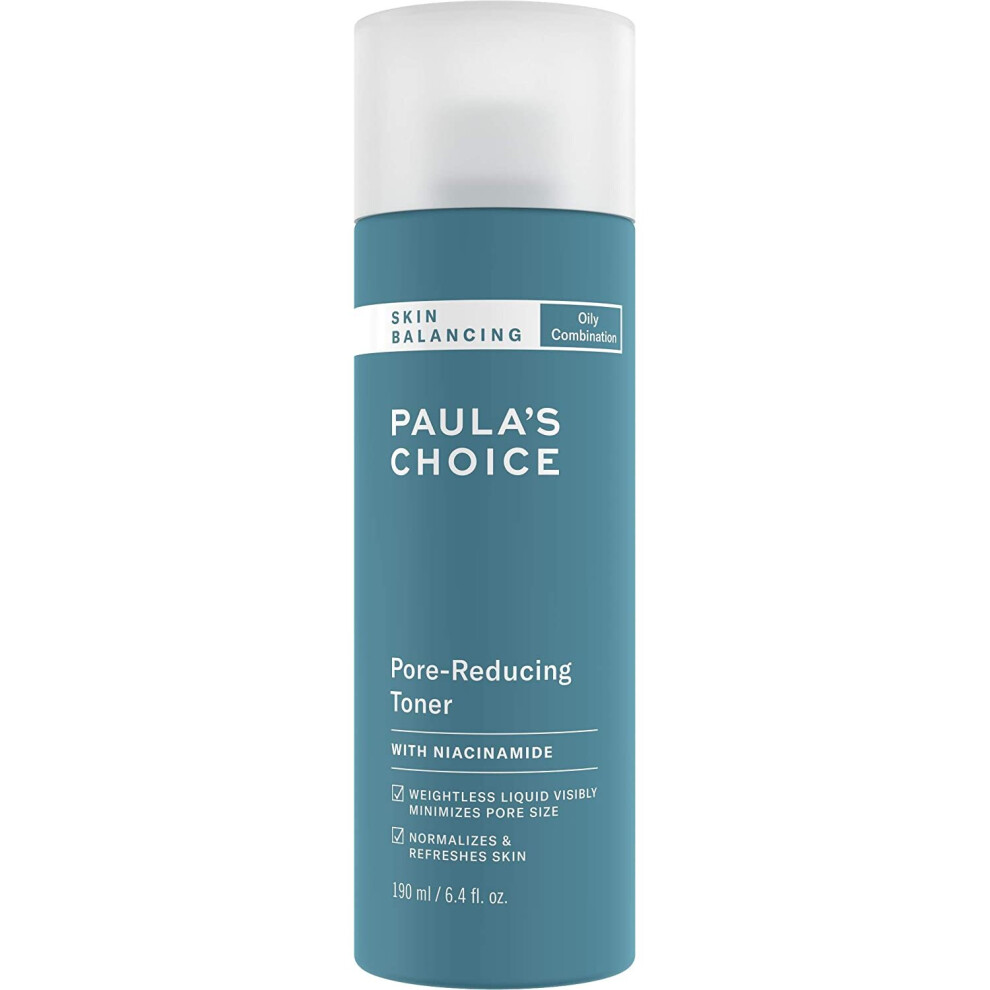 Paula's Choice Skin Balancing Pore Reducing Toner - Refines Pores, Fights Breakouts & Blackheads - with Niacinamide & Glycerin - Combination to Oily