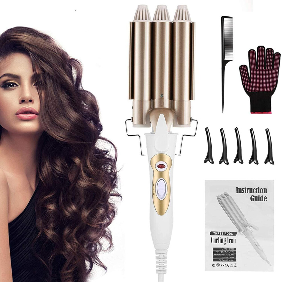 DazSpirit 3 Barrel Hair Waver Curling Iron 22mm for Trendy Style - 2020 Upgraded Version