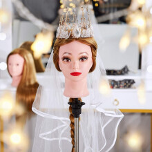 Neverland Training Head 24inch 50% Real Human Hair Cosmetology Hairdressing Mannequin Manikin Doll With Makeup Function + Braid Set + Free Clamp