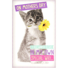 Kitten & Flower Happy Mother's Day Card Cute Greeting Cards