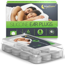 SleepDreamz® Silicone Ear Plugs for Sleeping – x6 Pairs of Noise Cancelling Ear Plugs – Offering Snoring Relief & Protection from Other Loud
