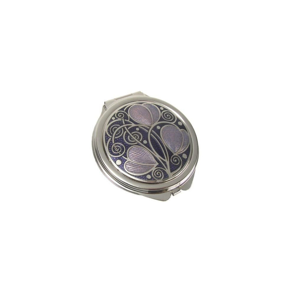 Really Nice Compact Mirror - Rennie Mackintosh Leaves & Coils Design - Purple/Lilac