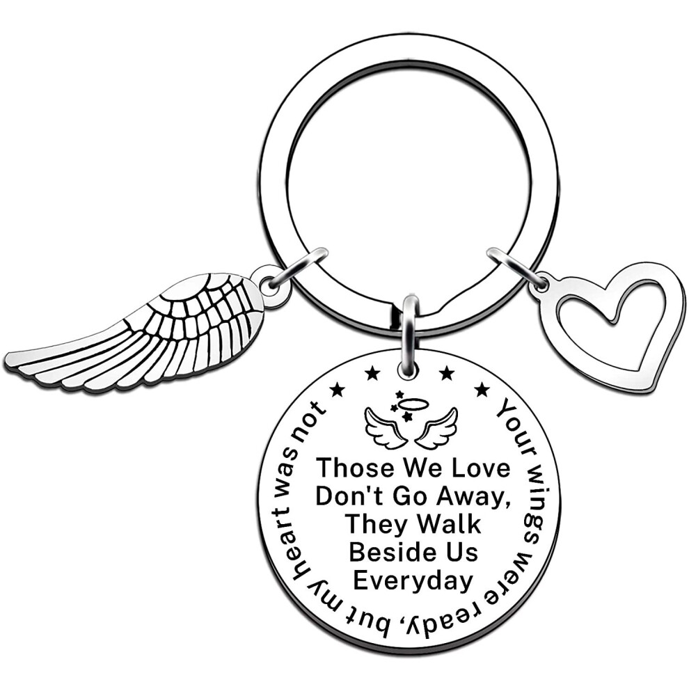 JMIMO Memorial Keyring Memorial Gift Sympathy Keychain in Memory of Loved One Wing Keyring Memorial Gifts for Loss of Loved One